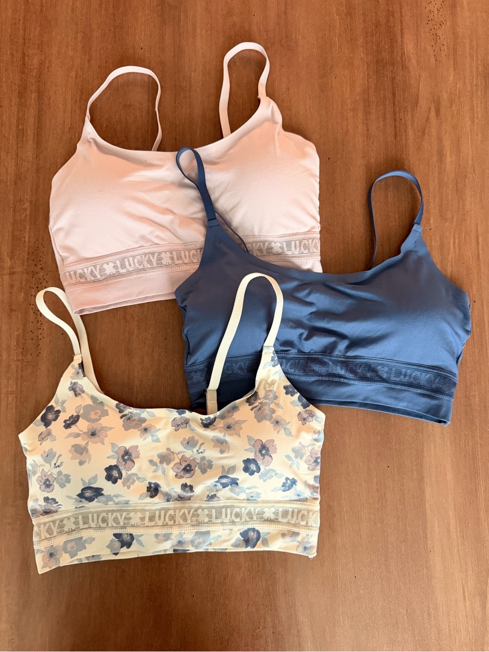 Lucky Brand Bralettes — Blue, Pink, Floral
